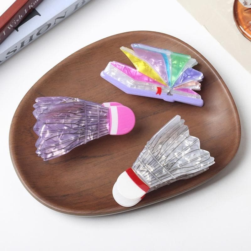 Decorador Criativo Arco-Íris Livros Garra De Cabelo Livro Engraçado Caranguejo Grampo Cor-Bloqueio Patins Badminton Espo