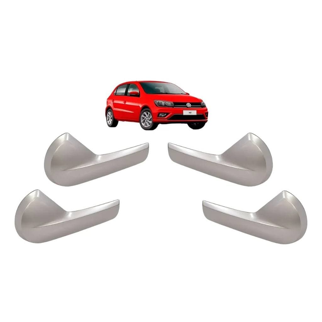 Kit 4 Gatilho Maçaneta interna Puxador Gol Voyage G5 G6 Cor  Prata