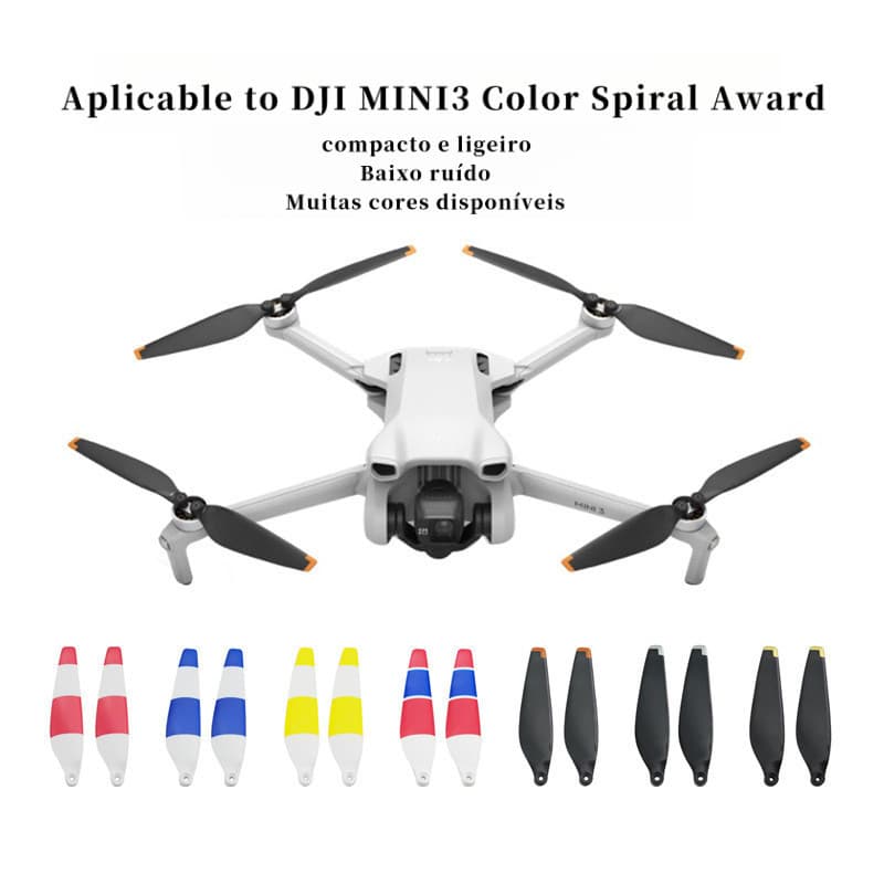 Hélices DJI Mini 3, lâminas auxiliares de fábrica, lâminas de hélice coloridas, peças de reposição para voo