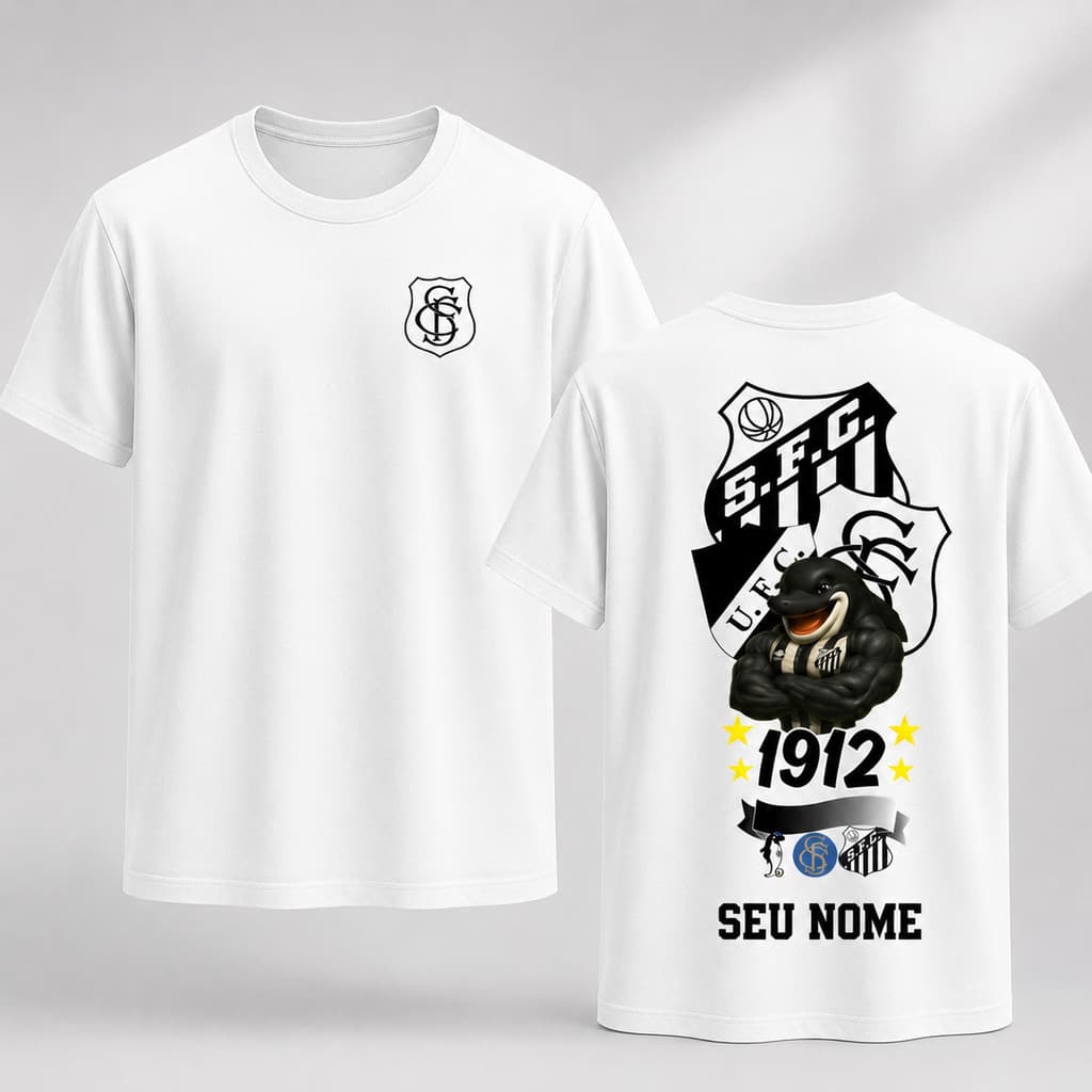 Camiseta Personalizada com Seu Nome Torcida Jovem Peixe Peixão da Vila Envio Imediato by Mood Vest