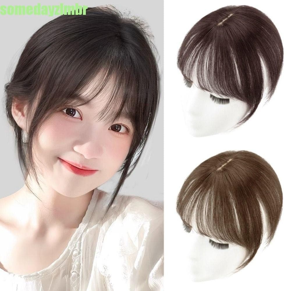 SOMEDAYZL0M Franja De Ar 3D , Cabelo Superior Natural Invisível , Extensões Com Franjas Falsa Sem Costura