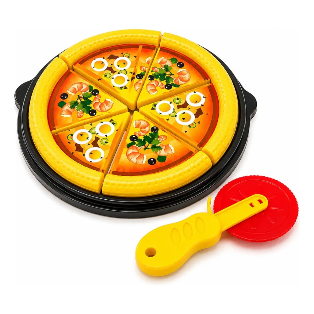 Kit Pizza Infantil Brinquedo Comidinhas Cortar 5 Peças