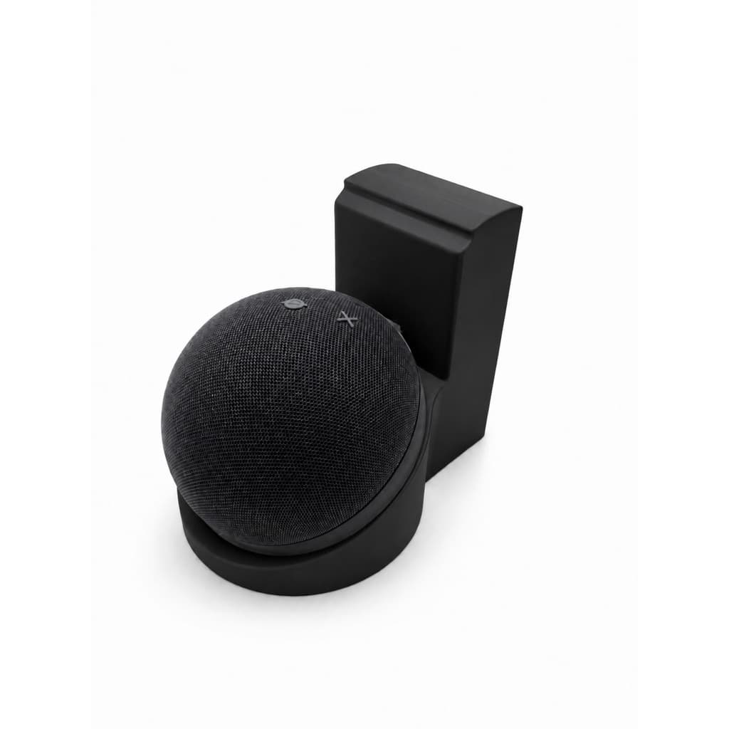 SUPORTE DE PAREDE PARA ALEXA ECHO DOT 4ª e 5ª GERAÇÃO COM ORGANIZADOR DE CABOS PRETO