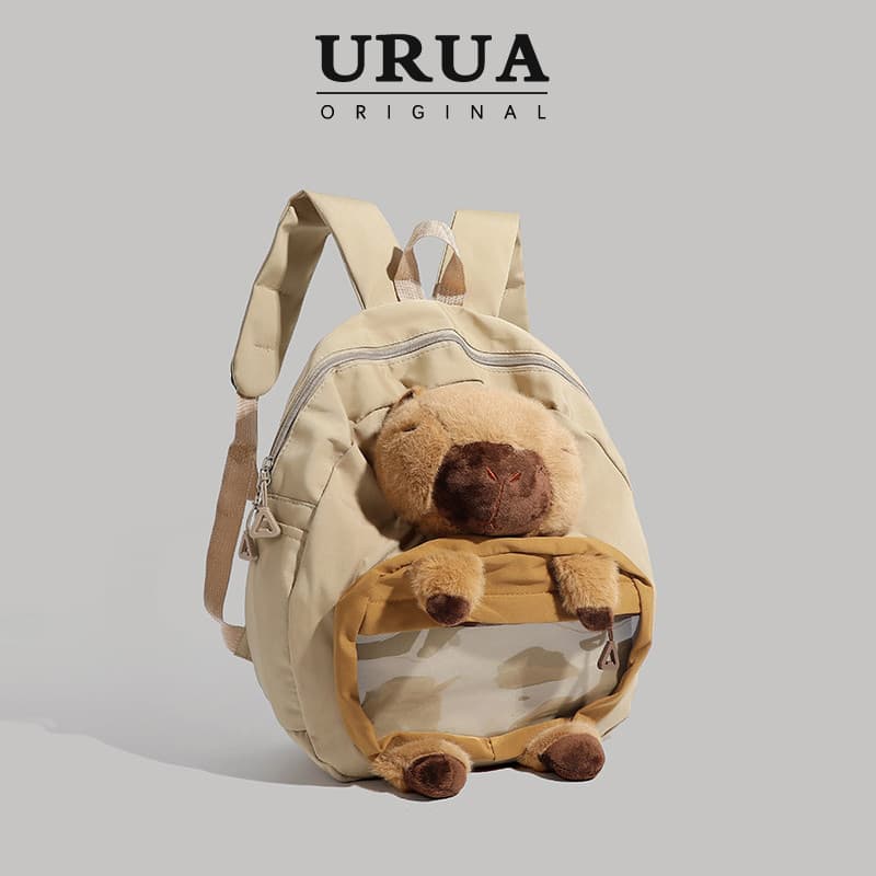 Kapibara mochila pequena bonito engraçado boneca saco de pelúcia crianças jardim de infância mochila pequena
