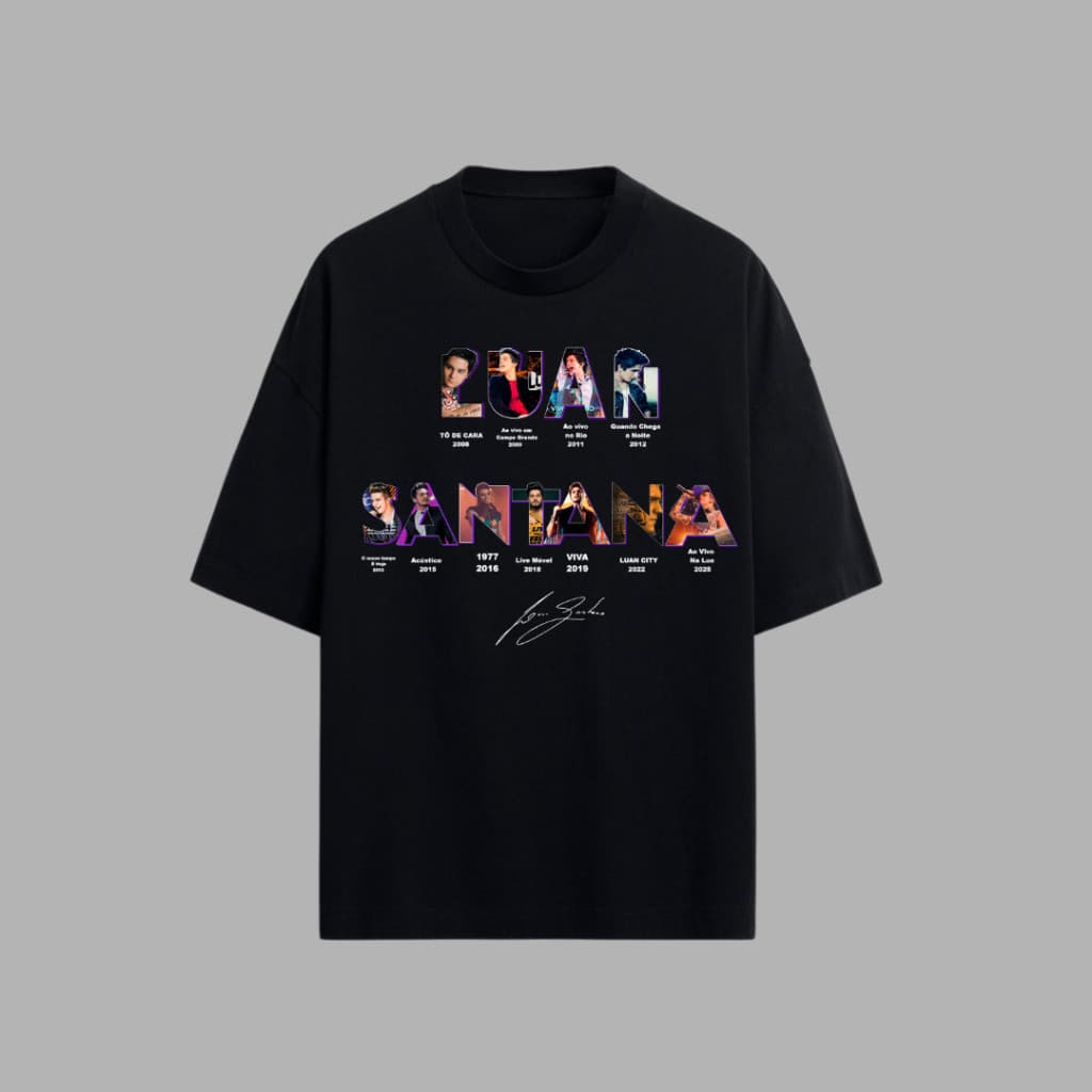 camisa 18 anos de carreira luan santana moda unissex 100%algodão