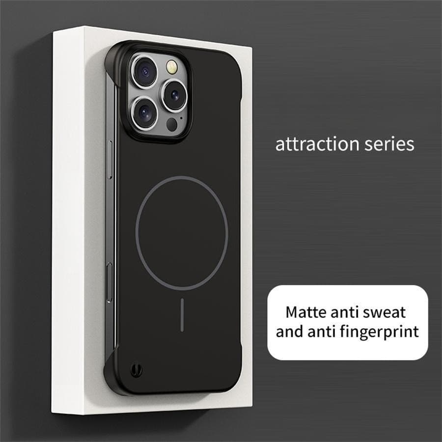 Ultra Fino PC Sem Moldura Magnética Caso Para iPhone 16 15 14 13 Pro Max Plus Dissipação De Calor Capa De Carga Fio