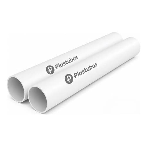 Kit 2 Tubo Cano Pvc Esgoto 40mm - 1 Metro Plastubos