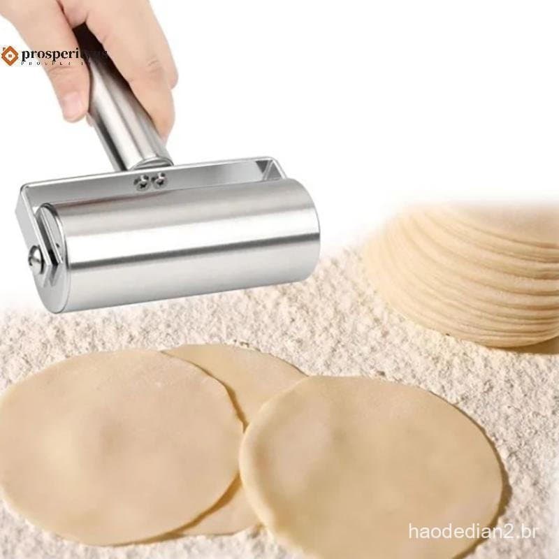 [PPTS] Rolo De Massa De Cabeça Dupla De Aço Inoxidável Não sti Máquina De Bolinhos De Cozinha Macarrão Pizza Tortas Ferr