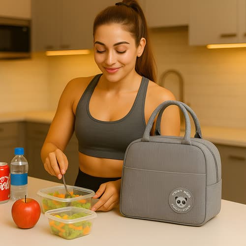 Bolsa Lancheira Termica Escolar Fitness Trabalho E Academia Cinza