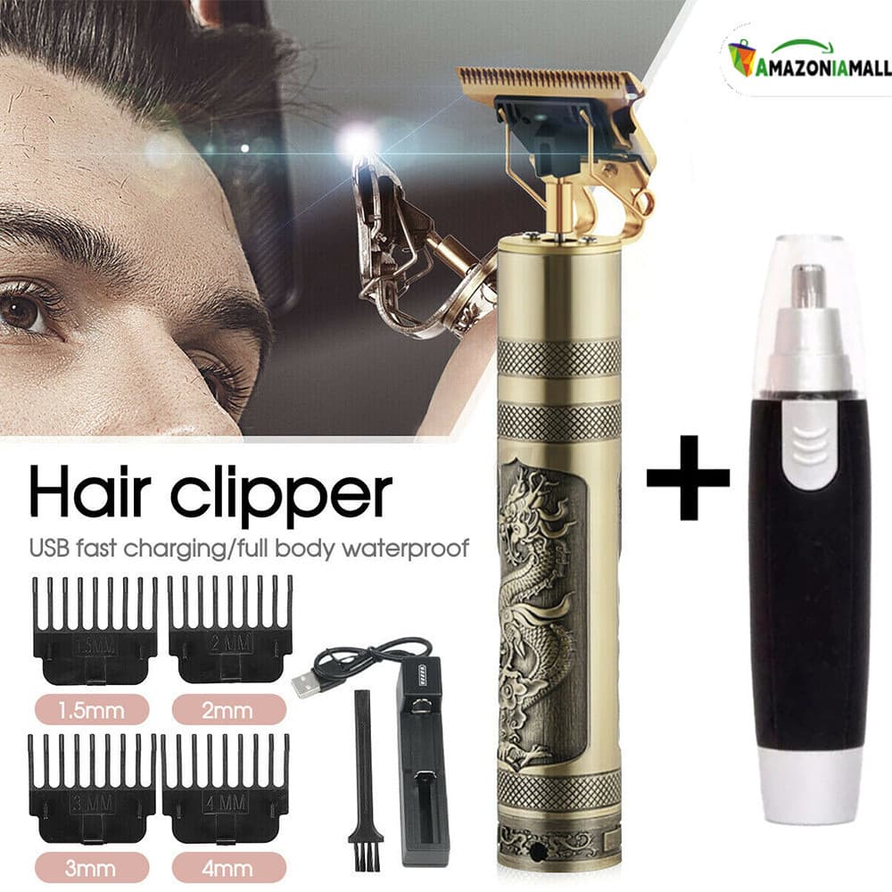 Conjunto de cuidados masculinos - navalha e aparador para cortar pêlos de dragão