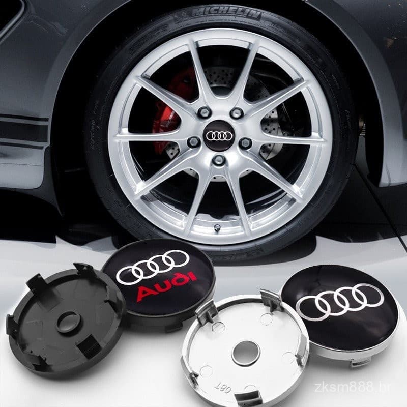 Audi Com 4 Peças De Tampas Centrais Da Roda Logotipo De 60 Mm
