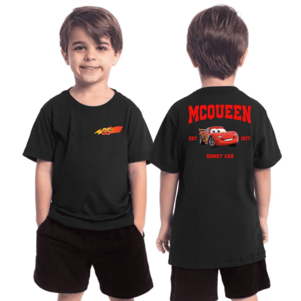 Camiseta Infantil Juvenil - Adulto - Unissex - Cars Relâmpago Mcqueen - 100% Algodão  - Estampa Personalizada