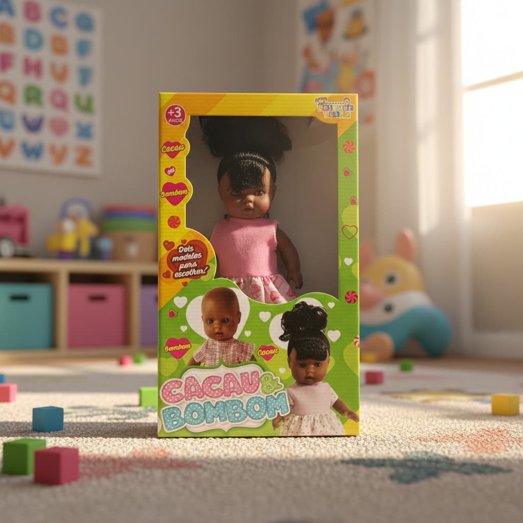 Boneca Cacau E Bombom 30 Cm Com Roupinha Tecido P/ Dia das Crianças