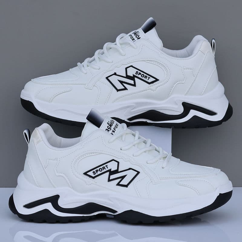 Superfície de couro impermeável sapatos esportivos na moda All-Match desodorante de sola macia antiderrapante Casual res