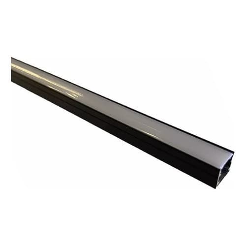 Perfil de Alumínio para Fita LED Sobrepor | 1 Metro | Preto | Modelo 1010