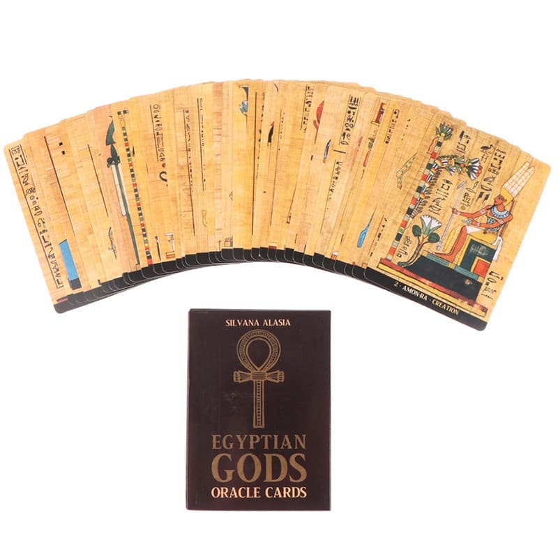 Baralho Familiar de Cartas Oráculo dos Deuses Egípcios, Cartas de Tarot, Jogo de Tabuleiro de Adivinhação para Festas 5C