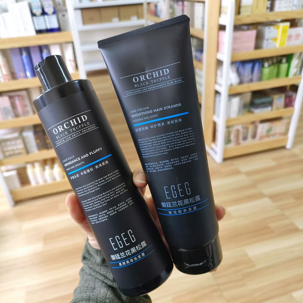 EGEG Royal Orchid Black Truffle Shampoo Máscara de Cabelo Condicionador Conjunto Fragrância de Longa Duração Hidratante
