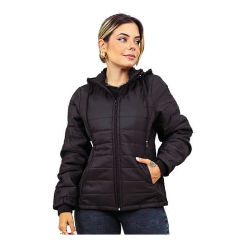 Jaqueta Fem Forrada Por Dentro Puffer Bobojaco Neve Frio