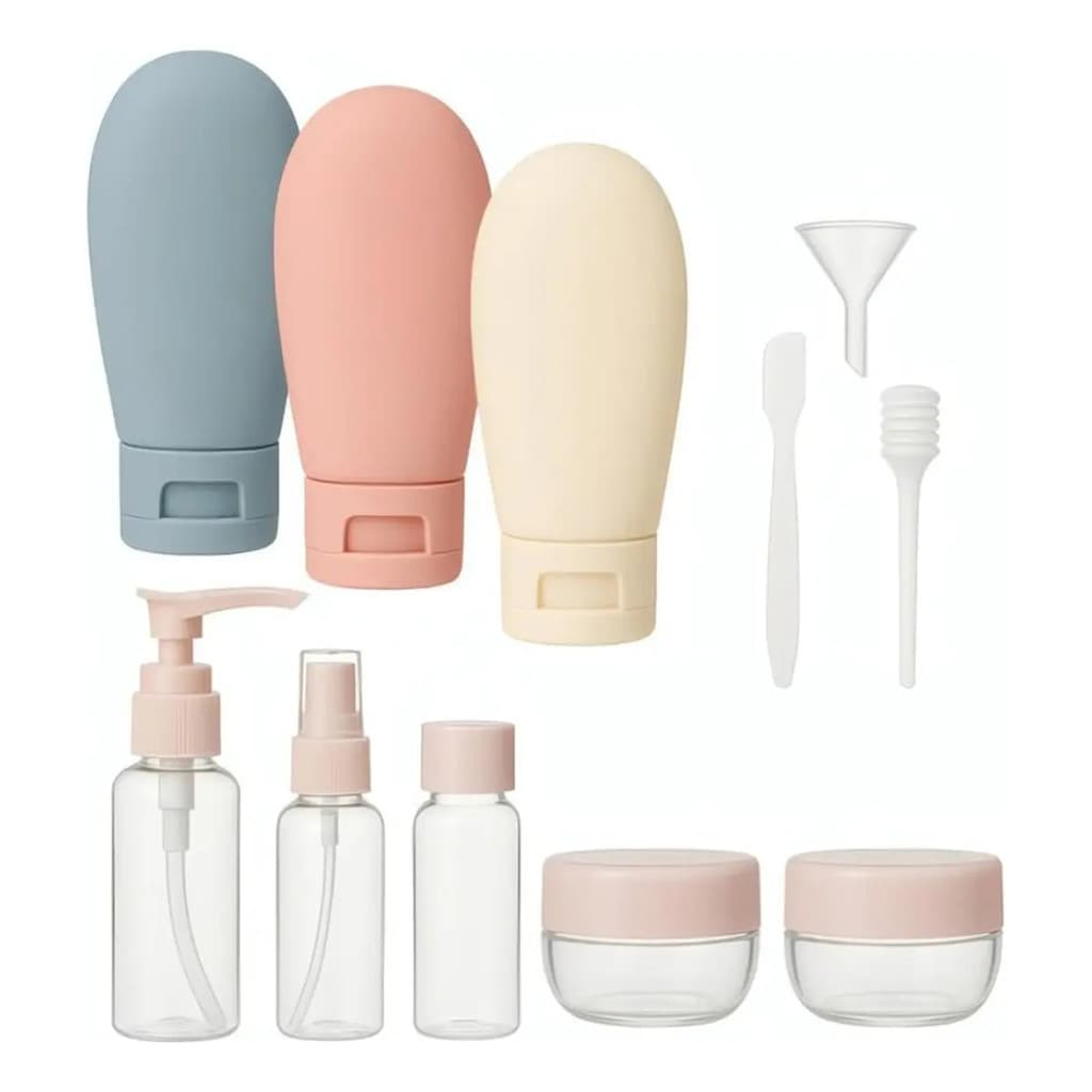 Kit Viagem Frascos Potes Spray Cremes Shampoo Mala Bolsa