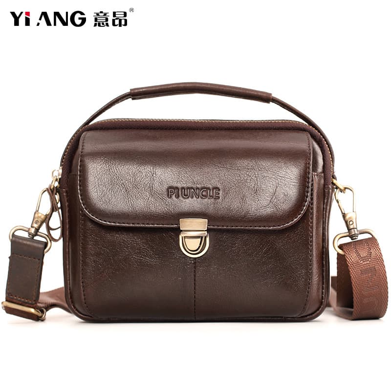 2025 novo estilo verão masculino saco do mensageiro do telefone móvel couro genuíno pequena bolsa de ombro Horizontal gr
