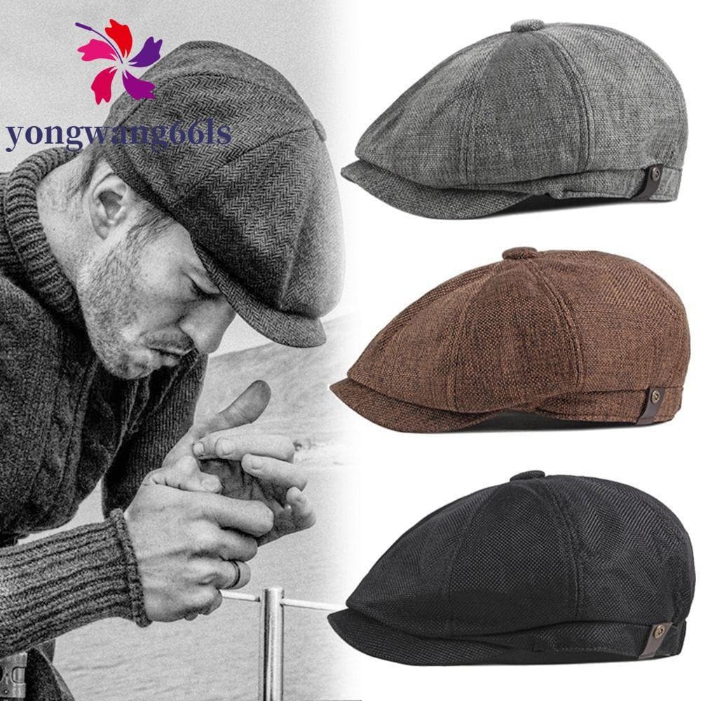 YONGWANG Boinas Vintage Casual Newsboy Chapéus Estilo Britânico Harajuku Outono Inverno Pintor Chapéu Boné Repicado Femi