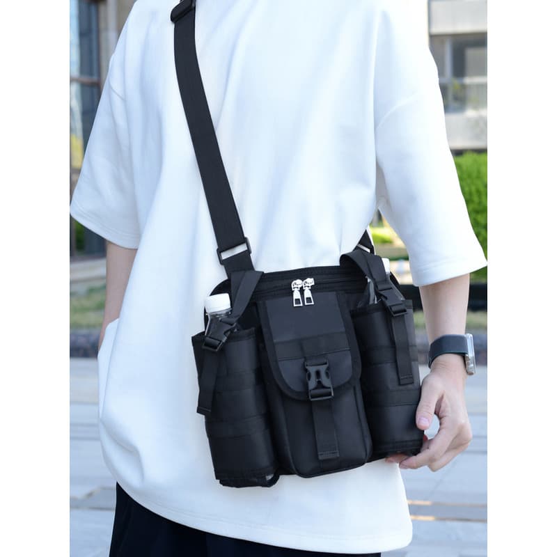 Masculino novo estilo de um ombro saco do mensageiro ao ar livre lazer saco de viagem garrafa de água resistente ao desg