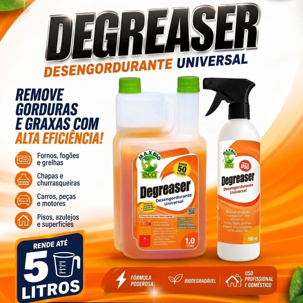 Desengordurante Degreaser Limpador Maxbio Remove Gordura Pesada Rende Muito