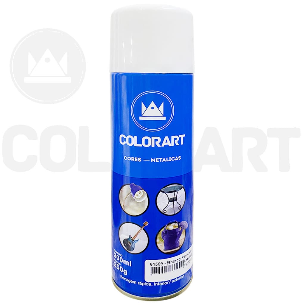 TOP TOP Tinta Spray Efeito Metálico Para metal Branco Perolado Colorart 300 ml