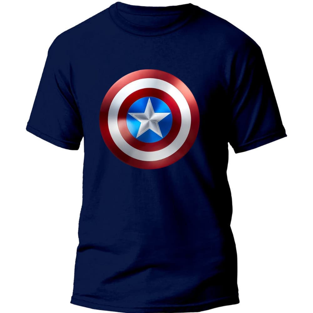 Camiseta Capitão América  Escudo Unissex 100% Algodão Macia e Confortável Super Herói