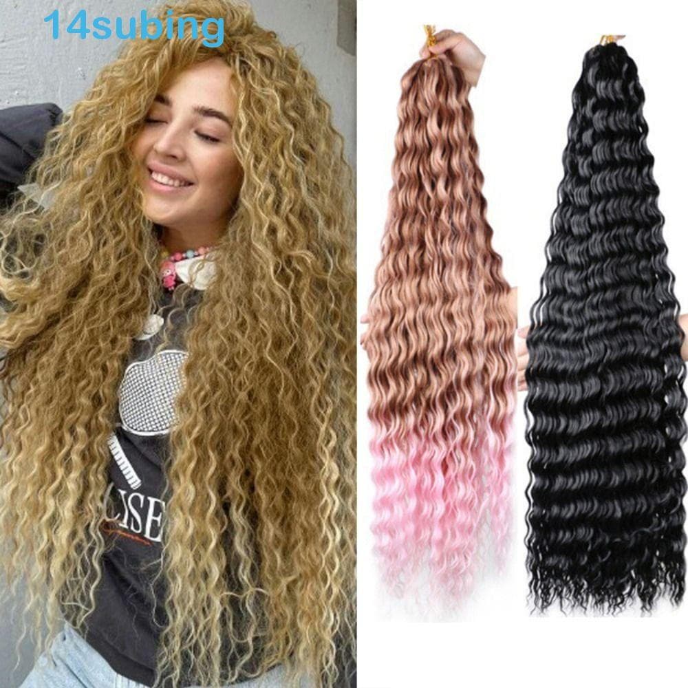 SUBING Cabelo De Crochê Com Torção Profunda , Sintético Ombre Afro Curls , Longo