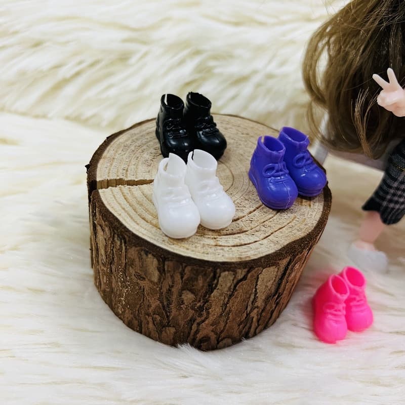 6 Pares OB11 BJD Sapatos Casuais Acessórios De Boneca De Plástico Para OB11 1.8 Centímetros