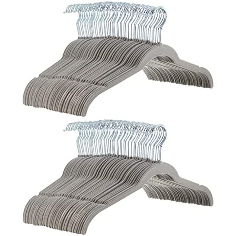 Cabides De Roupas Antiderrapantes De Veludo Fino Que Economizam Espaço Básicos Para Organização De Armário Com Entalhes