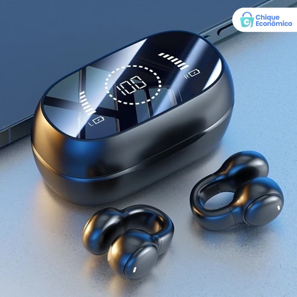 Fone Bluetooth Clip 2026 Tecnologia Avançada Não Intra Auricular Longa Autonomia Proteção Auditiva Superior
