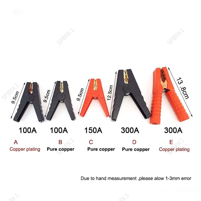 Vermelho + Preto 100A 150A 300A Crocodilo Bateria De Carro Jacaré Clipes Conector Elétrico Braçadeira De Teste Jumper Ca