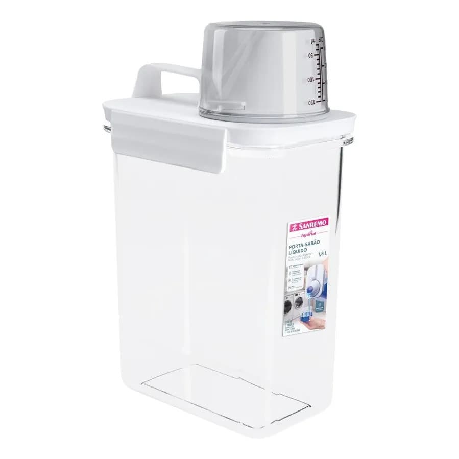 Porta Sabão Amaciante Condimentos Dosador Lavanderia Organizador Sanremo 1,8l Branco