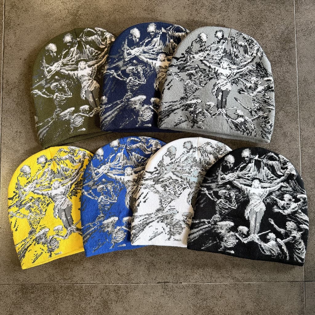Gorro Touca De Frio Inverno Unissex Aesthetic Y2K Estampa Jacquard Streetwear Estilo Gringo
