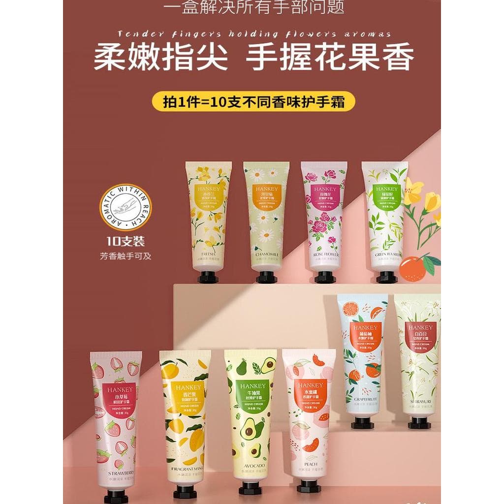 20 palitos creme para as mãos frésia camomila rosa chá verde lírio morango pêssego abacate manga toranja
