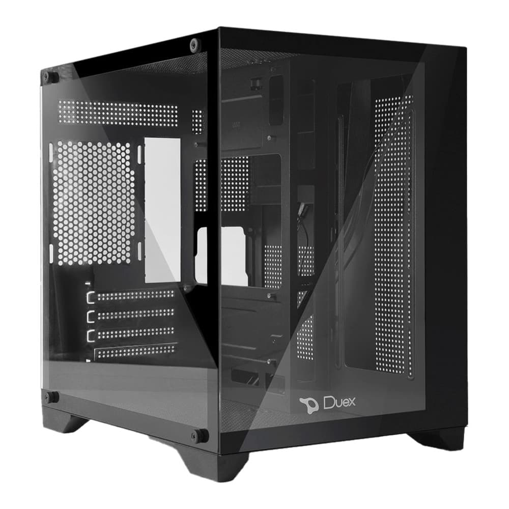 Gabinete Gamer Duex Aquário, Mid-Tower, Lateral e Frontal de Vidro, Preto, Sem Fan,  DXJ270-2