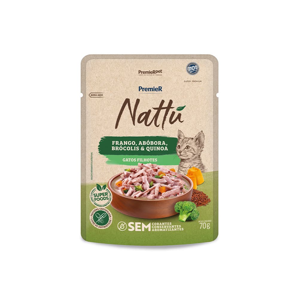 Premier sache nattu gatos 70g filhote frango