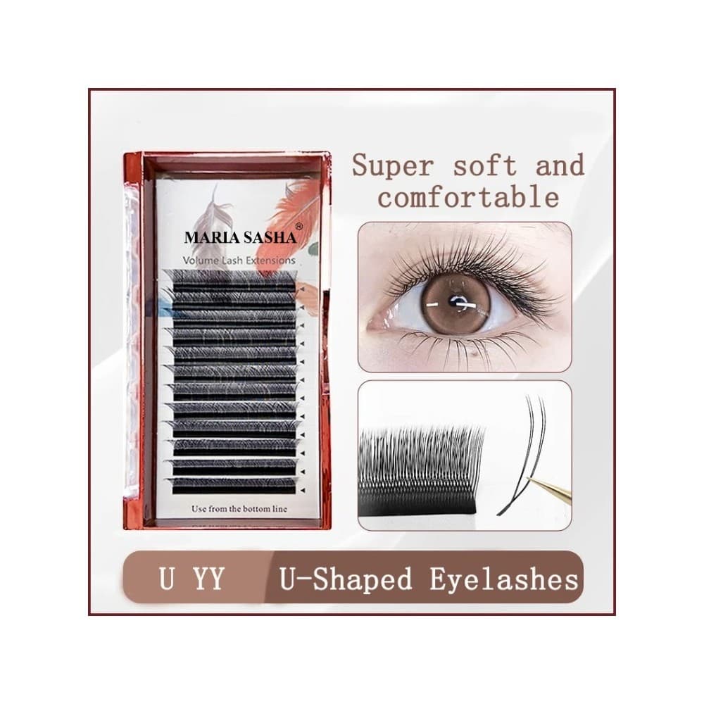 MARIA U Forma Cílios Falso Mink M Curl Natural Macio Brasileiro YY Extensão
