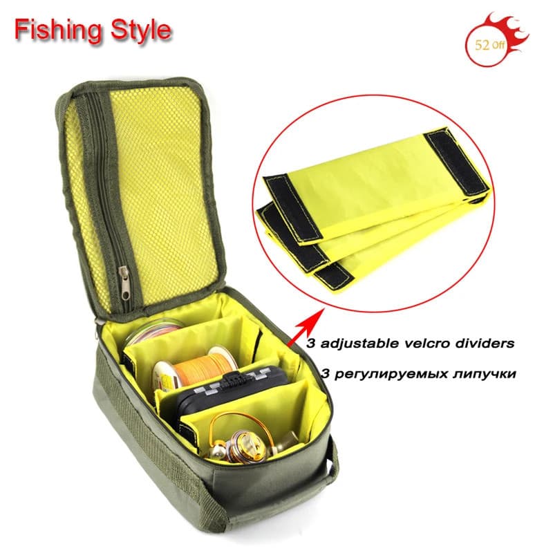 Bolsa de Pesca de Baixo Preço 3 EM 1 para Carretilha, Linha de Pesca, Iscas e Anzóis, Bolsa de Armazenamento para Pesca