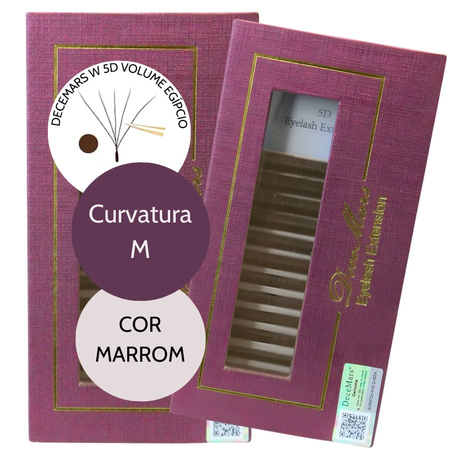 Cílios Decemars 5D Marrom Curvatura M Efeito Fox Extensão De Cílios Volume Egípcio Retenção Adesivo