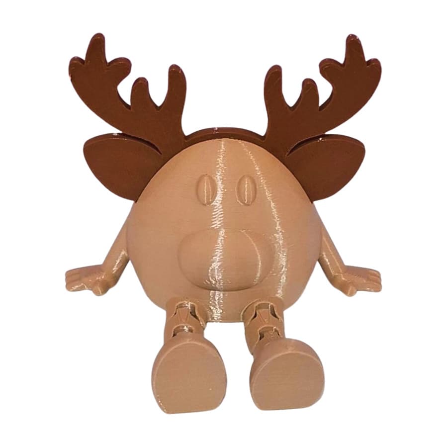 Rena Sentada Articulada - Decoração de Natal