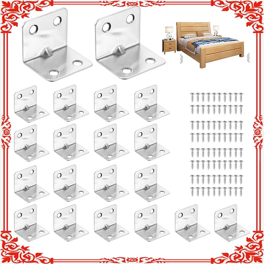 20 suporte de 4 furos em forma de L de aço inoxidável + 80 parafusos 20*30mm de espessura 0.8mm suporte de fixação em fo