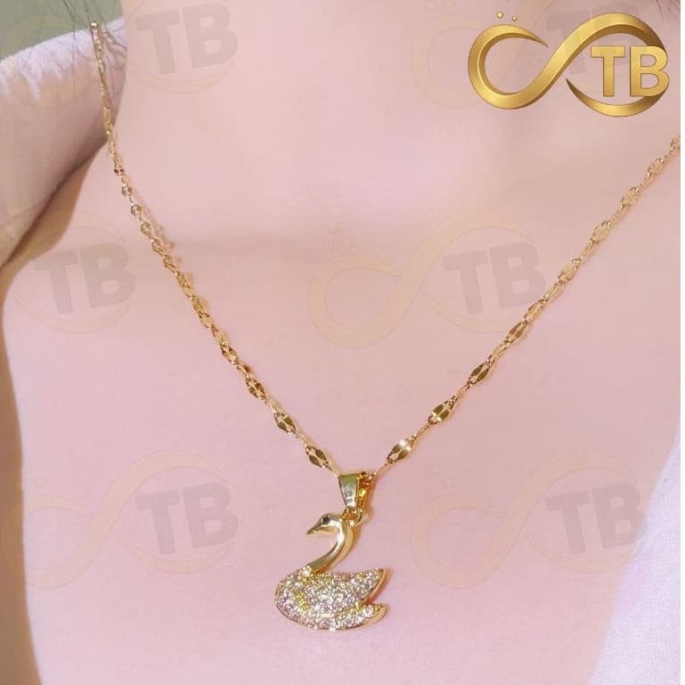 TB Brinquedos Moda Colar Feminino prata Exótico Colar Cisne com Strass Ouro Prata presente perfeito