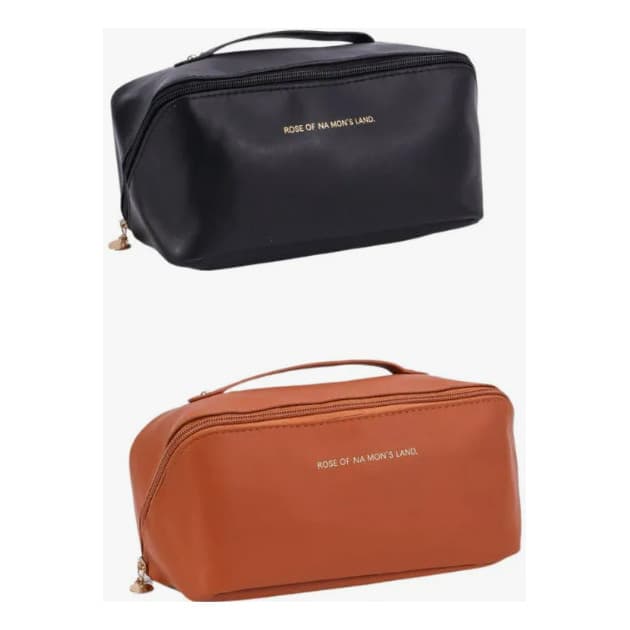 Necessaire Feminina Ziper Preto Premium Mulher Maquiagem