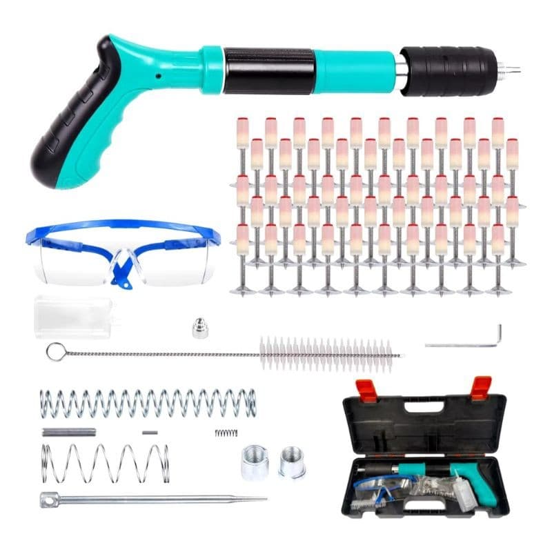 Pistola de Fixação Direta + 20 Pinos Prego para Drywall, Concreto e Alvenaria – Ferramenta de Impacto Manual