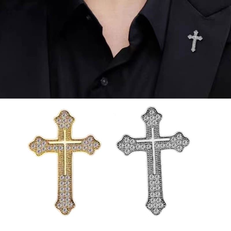Estone Sofisticado Terno Masculino Broche Acessório Cruz Alfinete De Lapela Para Evento Especial