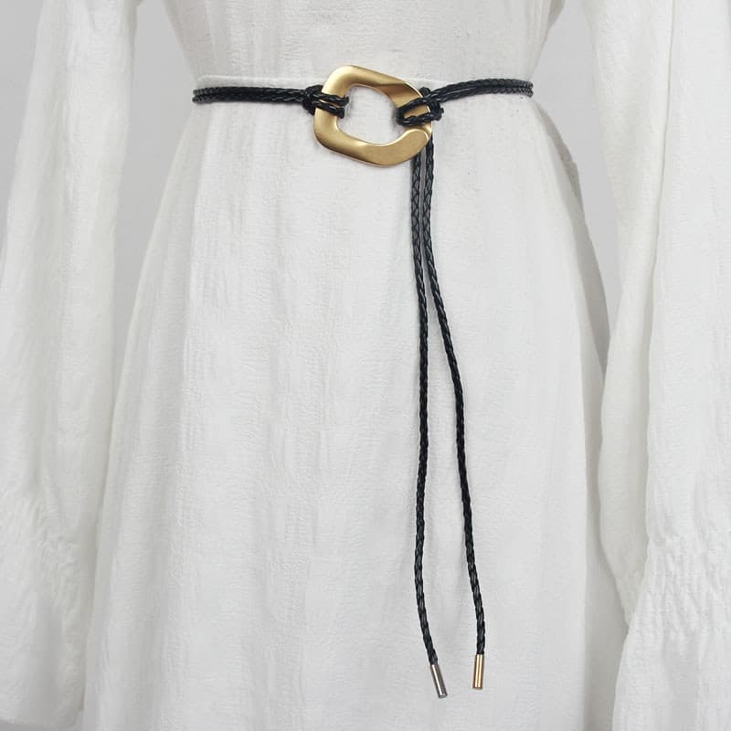 Novo estilo cinto de corda de couro feminino combinando saia camisa vestido cintura corrente cinta atada cinto calças Je