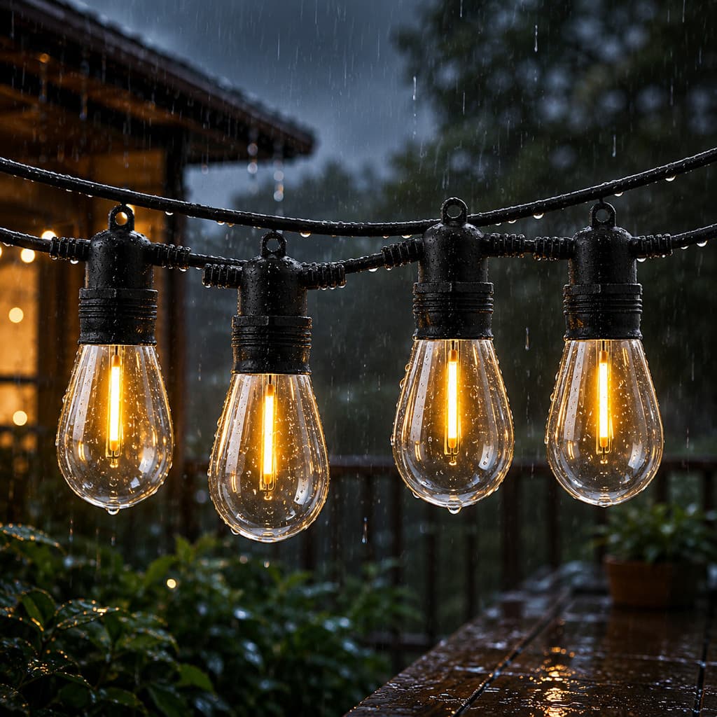 Varal de Luz LED Solar 10m Controle Remoto Uso Externo